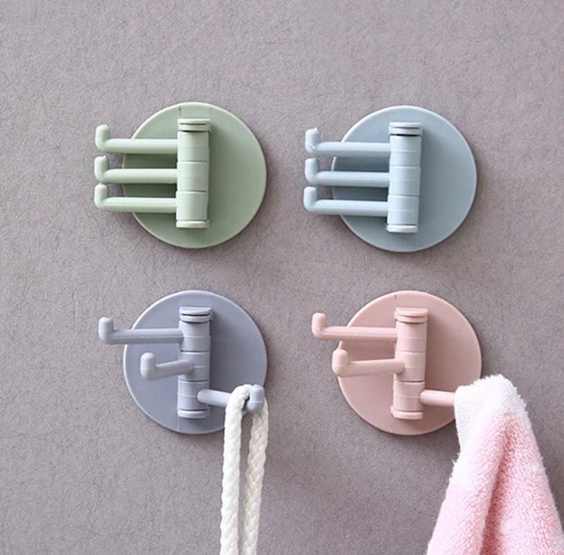 Three Branch Rotating Seamless Adhesive Hook, Strong Bearings Stick Kitchen Wall Hook, Bathroom Hanger, Kitchen Wall Hook Three Branch Rotating Seamless Adhesive Hook, Strong Bearings Stick Kitchen Wall Hook, Bathroom Hanger, Kitchen Wall Hook